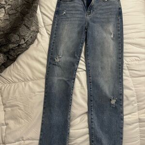 Stylish Blue Straight Leg Women's Jeans Hidden Size 24